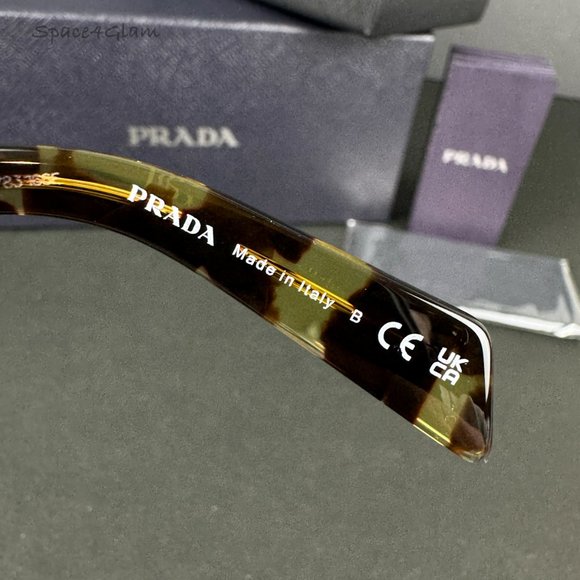 Prada PRA06S 16O10C Tortoise Black Malt Yellow Square Unisex Sunglasses PR A06S - Picture 9 of 11